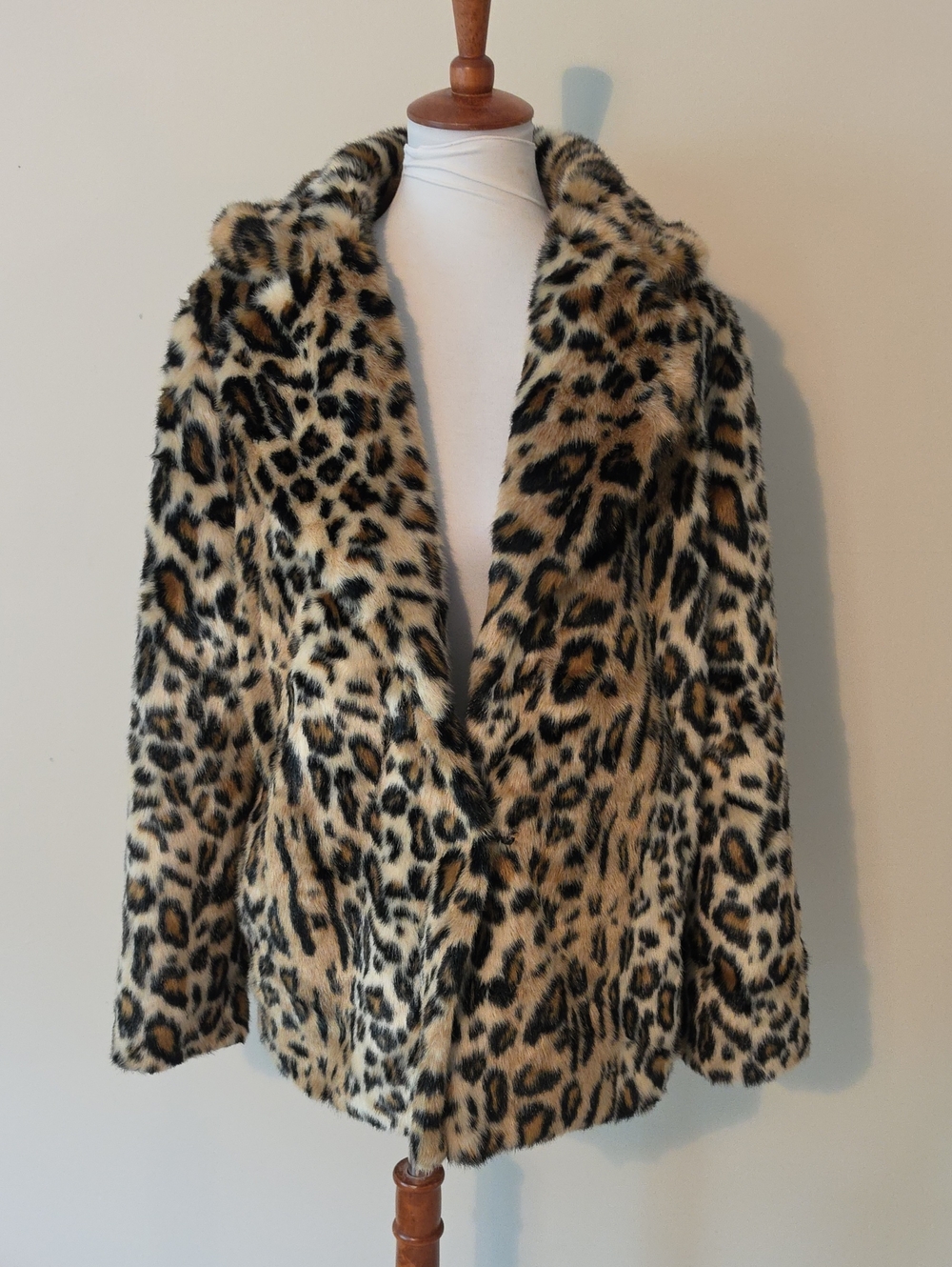 Asos Leopard Print Faux Fur Jacket - Brown/Black